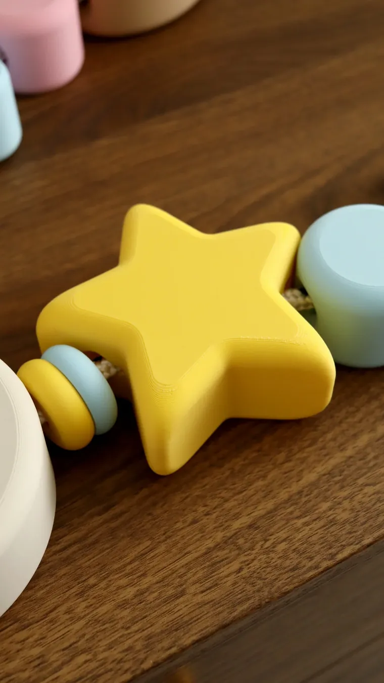 Estrella amarilla con separadores amarillo y azul